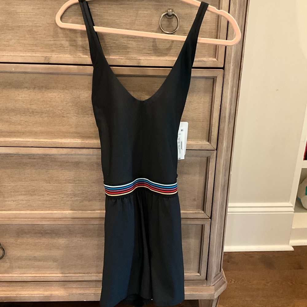 Next Black One Piece Swimsuit with Rainbow Stripe